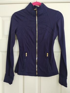 Lululemon Navy Blue And Gold Define Jacket